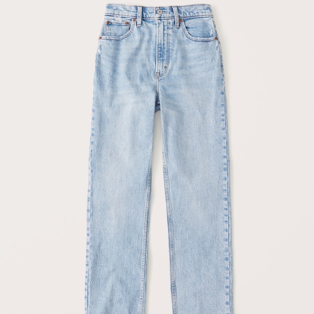 A&F Vintage Stretch Denim Curve Love Ultra High Rise 90s Straight Jean
